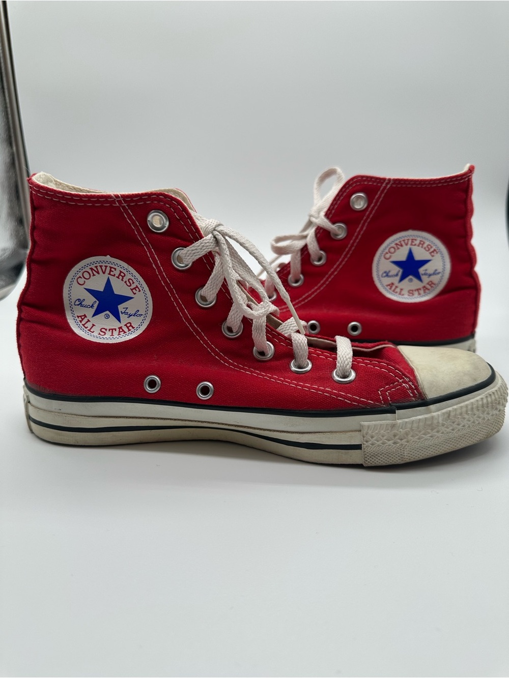 Made in USA Converse Chuck Taylor Red High-Top All Star Sneakers